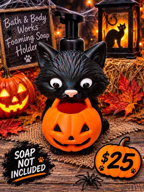 Black Cat & Pumpkin Foaming Soap Holder 🐱🎃